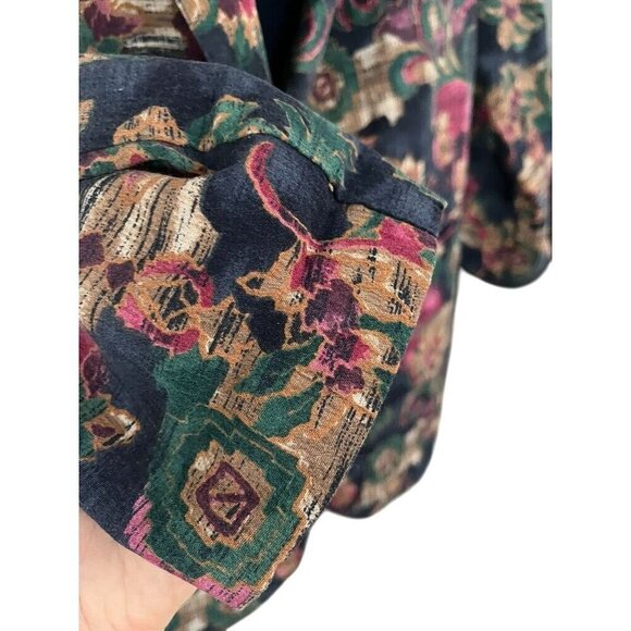 Danielle B Jacket Women M Pink Notch Blazer Floral Valentines Retro 80s Western - Picture 4 of 13